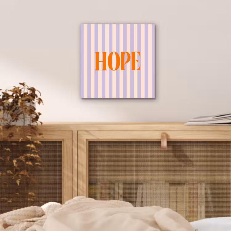 Aluminium schilderij - Lila - Oranje - Strepen - Hope — 4