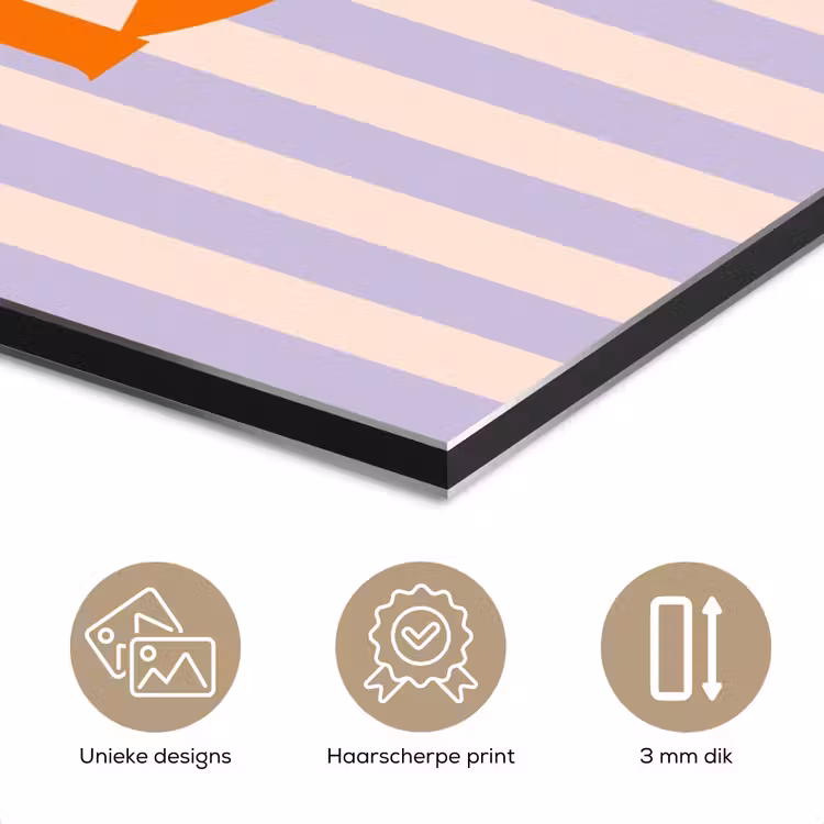 Aluminium schilderij - Lila - Oranje - Strepen - Liebe — 7