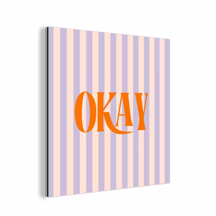 Aluminium schilderij - Lila - Oranje - Strepen - Okay — 1