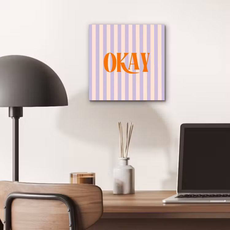 Aluminium schilderij - Lila - Oranje - Strepen - Okay — 6