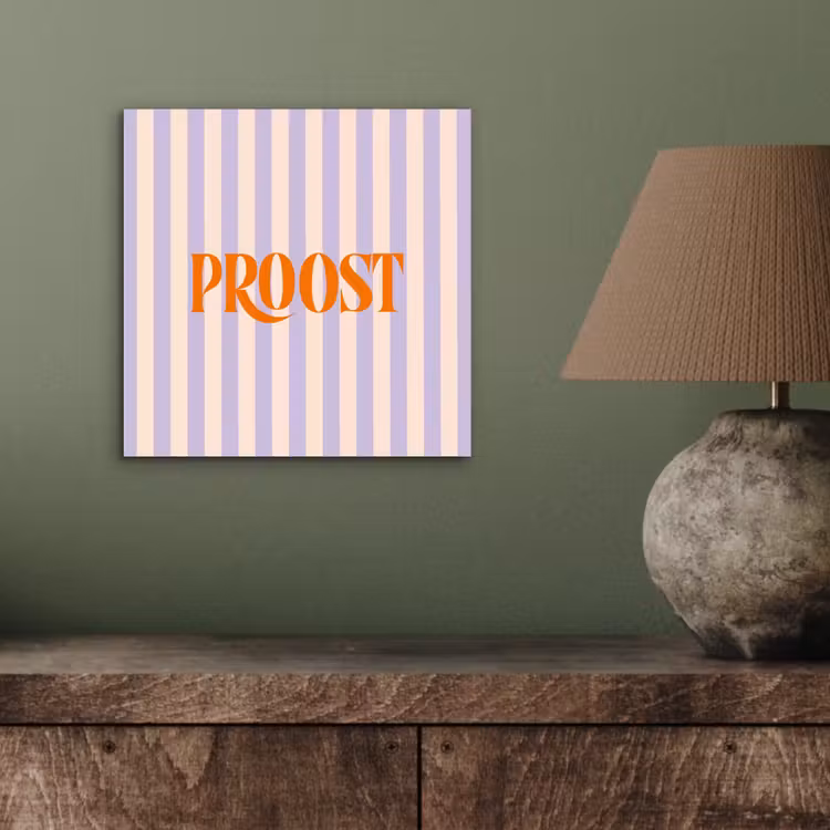 Aluminium schilderij - Lila - Oranje - Strepen - Proost — 3