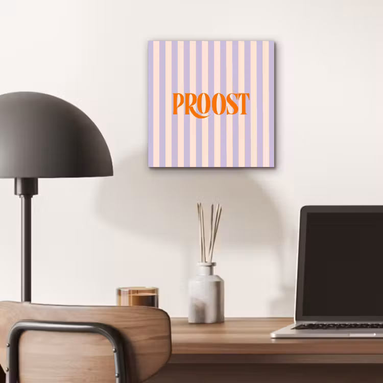 Aluminium schilderij - Lila - Oranje - Strepen - Proost — 6