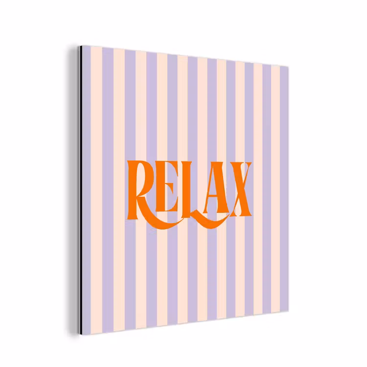 Aluminium schilderij - Lila - Oranje - Strepen - Relax — 1