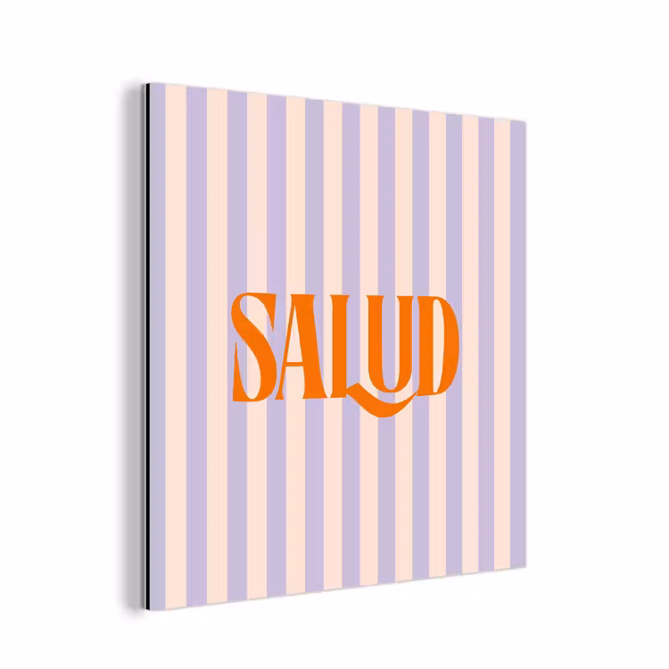 Aluminium schilderij - Lila - Oranje - Strepen - Salud — 1
