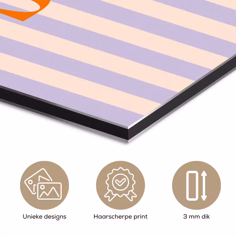 Aluminium schilderij - Lila - Oranje - Strepen - Salud — 7