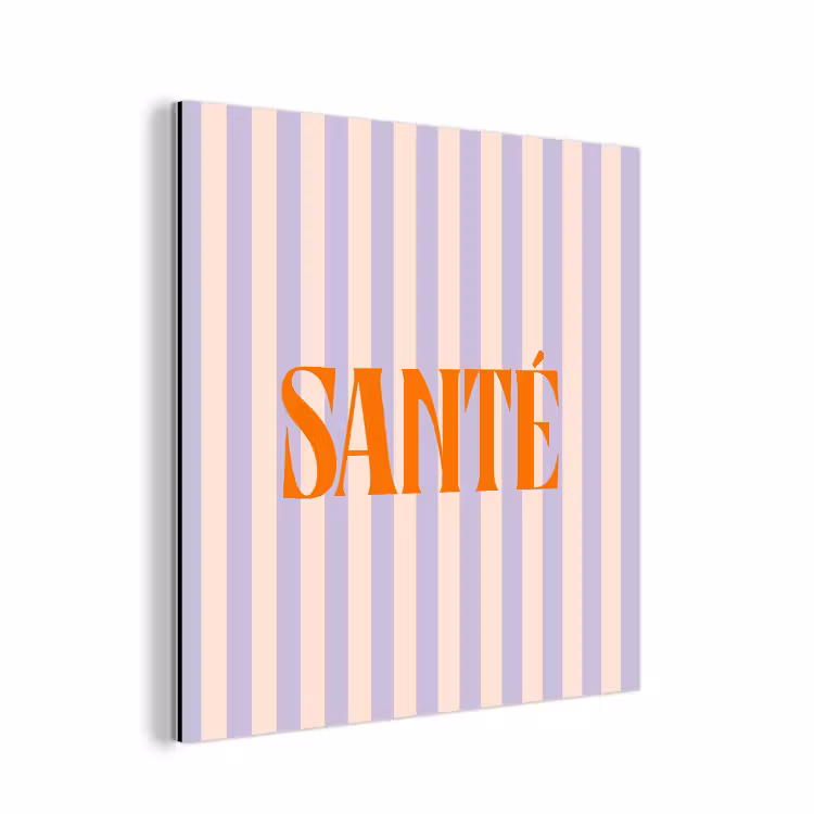 Aluminium schilderij - Lila - Oranje - Strepen - Santé — 1