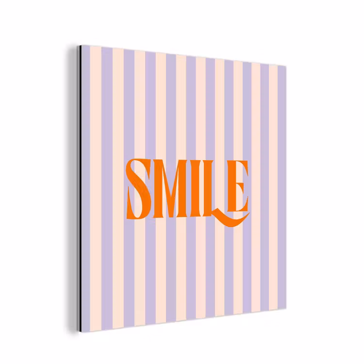 Aluminium schilderij - Lila - Oranje - Strepen - Smile — 1