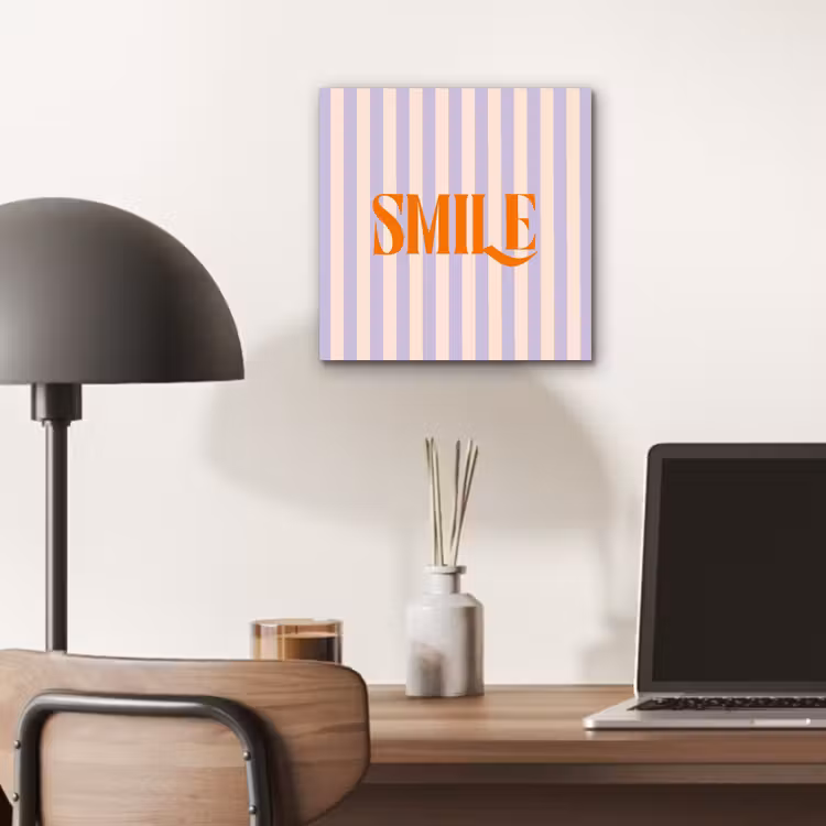 Aluminium schilderij - Lila - Oranje - Strepen - Smile — 6