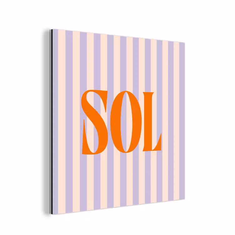 Aluminium schilderij - Lila - Oranje - Strepen - Sol — 1