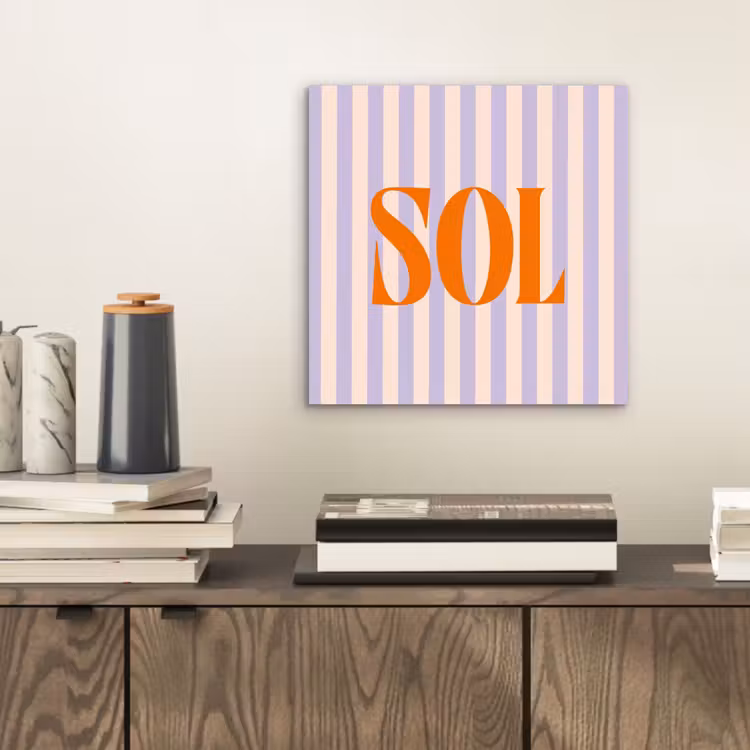 Aluminium schilderij - Lila - Oranje - Strepen - Sol — 2