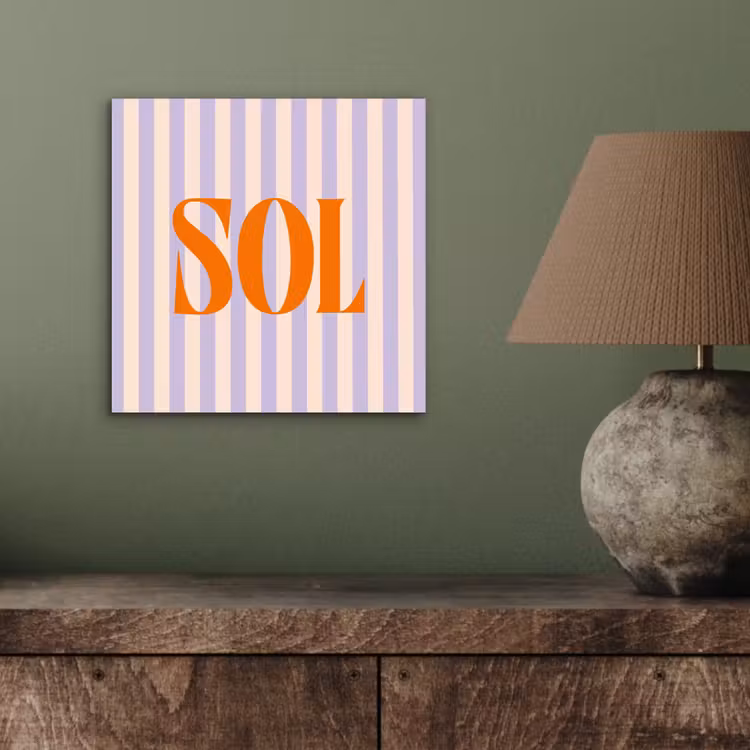 Aluminium schilderij - Lila - Oranje - Strepen - Sol — 3