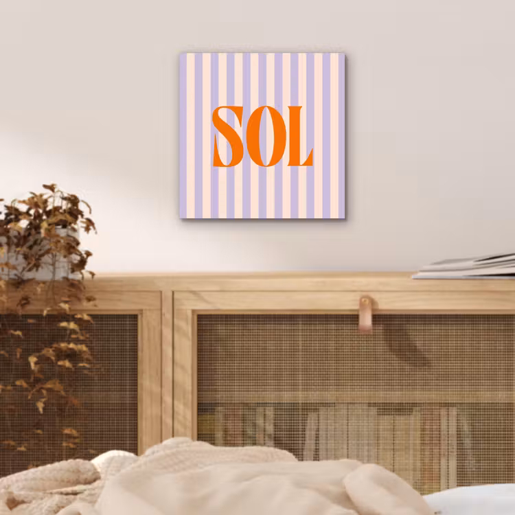 Aluminium schilderij - Lila - Oranje - Strepen - Sol — 4