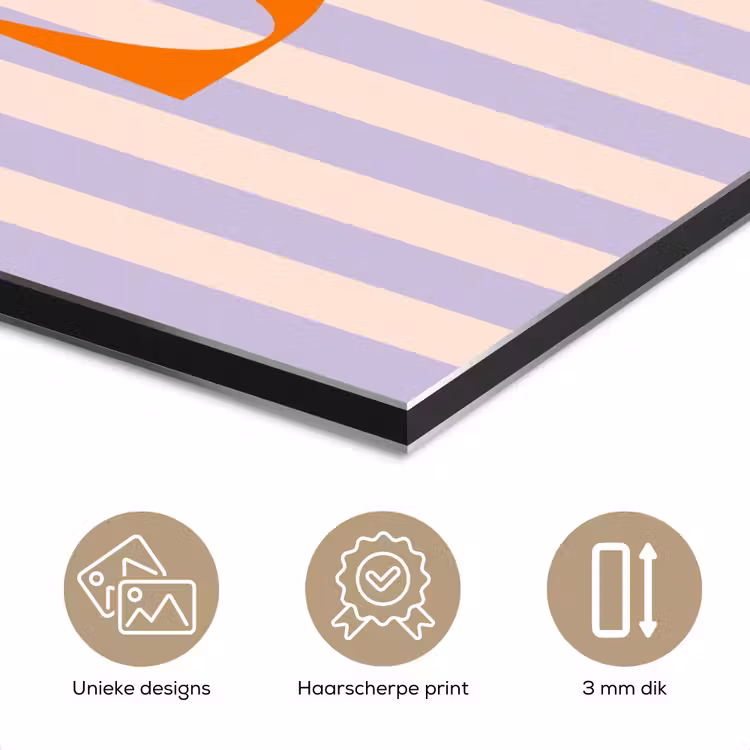 Aluminium schilderij - Lila - Oranje - Strepen - Sol — 7