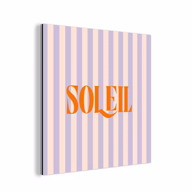 Aluminium schilderij - Lila - Oranje - Strepen - Soleil — 1