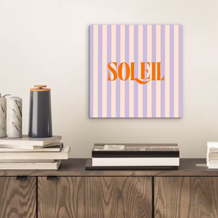 Aluminium schilderij - Lila - Oranje - Strepen - Soleil — 2