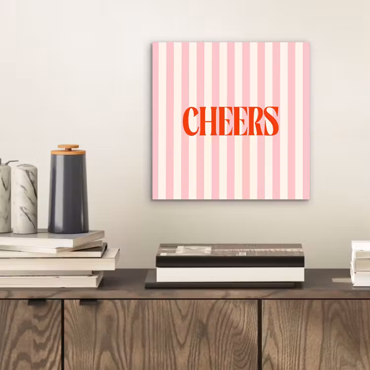 Aluminium schilderij - Zachtroze - Rood - Strepen - Cheers — 2