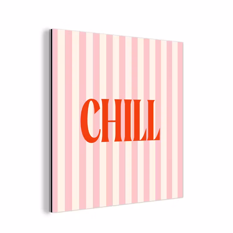 Aluminium schilderij - Zachtroze - Rood - Strepen - Chill — 1