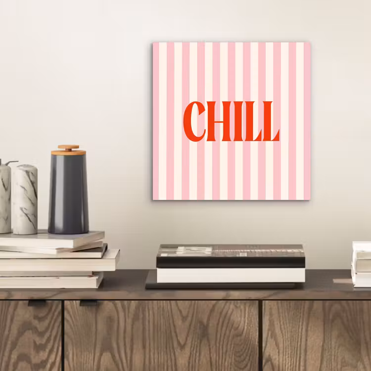 Aluminium schilderij - Zachtroze - Rood - Strepen - Chill — 2