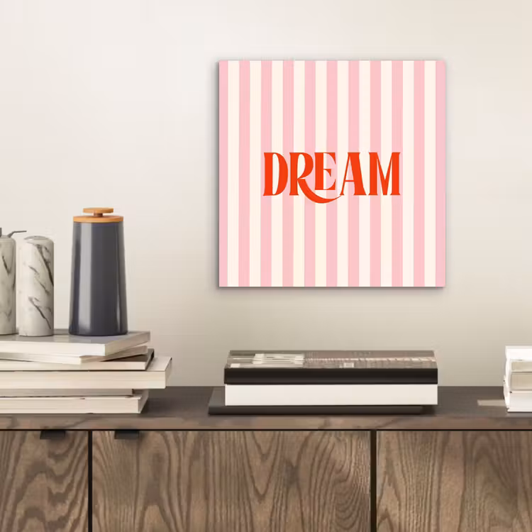 Aluminium schilderij - Zachtroze - Rood - Strepen - Dream — 2
