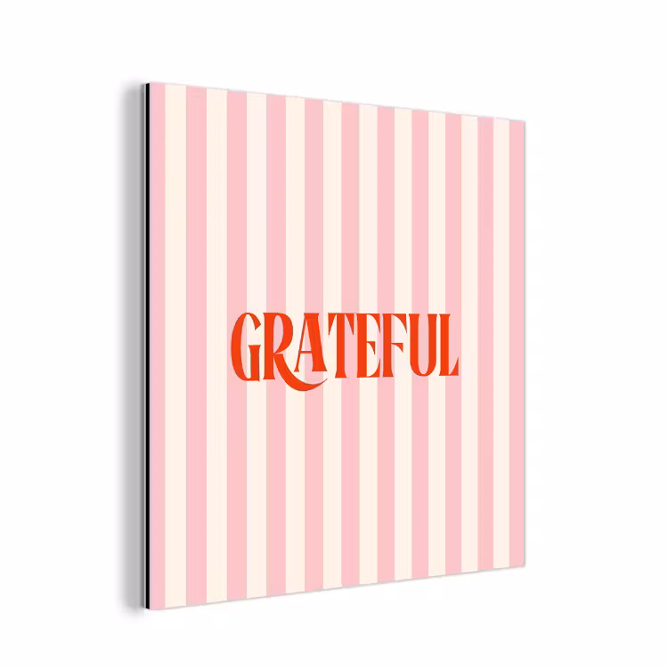Aluminium schilderij - Zachtroze - Rood - Strepen - Grateful — 1
