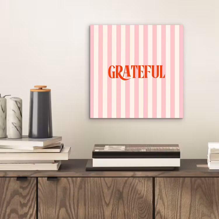 Aluminium schilderij - Zachtroze - Rood - Strepen - Grateful — 2