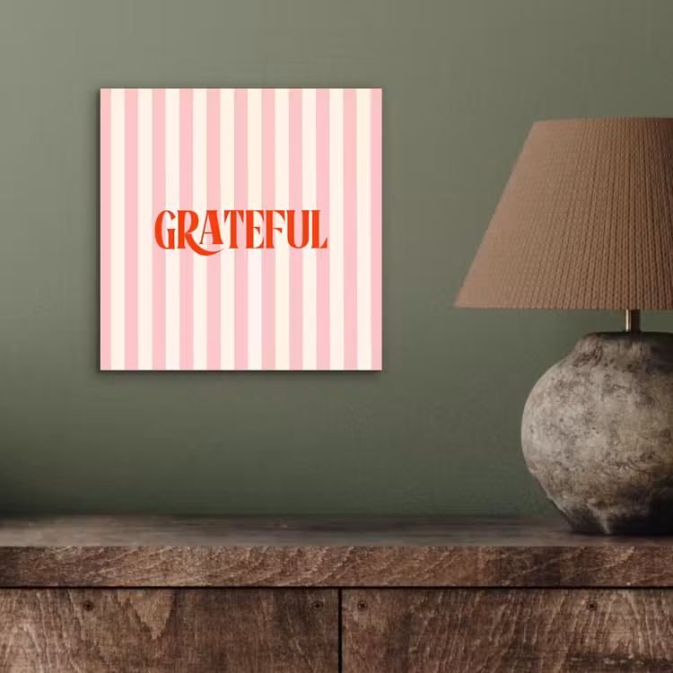 Aluminium schilderij - Zachtroze - Rood - Strepen - Grateful — 3