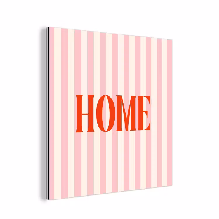 Aluminium schilderij - Zachtroze - Rood - Strepen - Home — 1