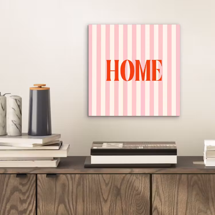Aluminium schilderij - Zachtroze - Rood - Strepen - Home — 2