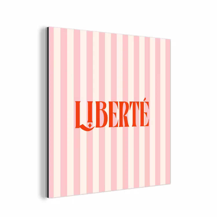Aluminium schilderij - Zachtroze - Rood - Strepen - Liberté — 1