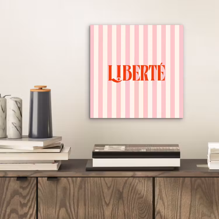 Aluminium schilderij - Zachtroze - Rood - Strepen - Liberté — 2