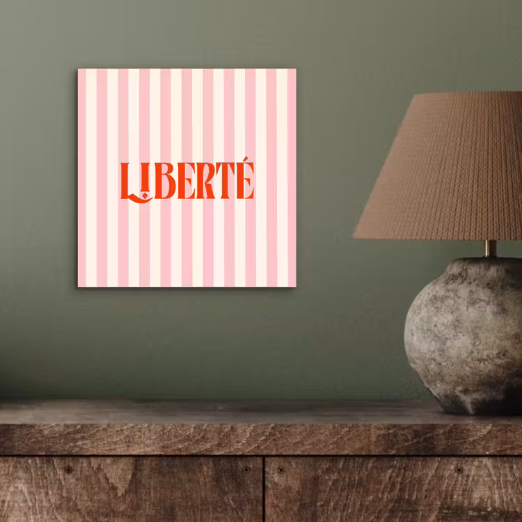 Aluminium schilderij - Zachtroze - Rood - Strepen - Liberté — 3