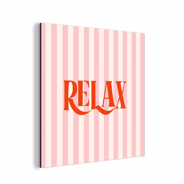 Aluminium schilderij - Zachtroze - Rood - Strepen - Relax — 1
