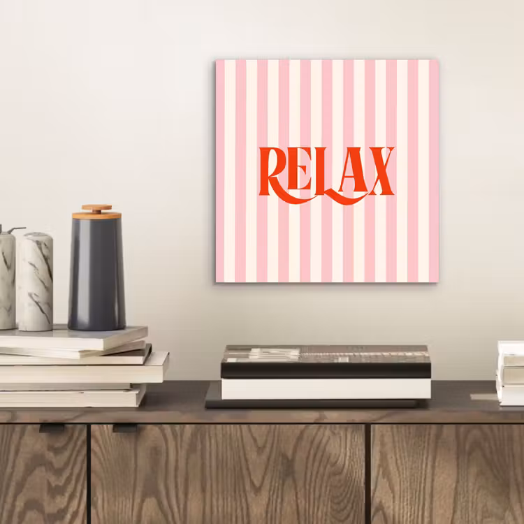 Aluminium schilderij - Zachtroze - Rood - Strepen - Relax — 2