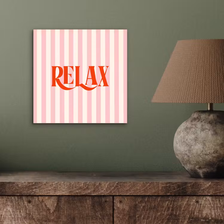 Aluminium schilderij - Zachtroze - Rood - Strepen - Relax — 3