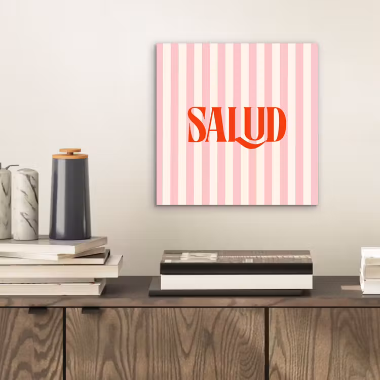 Aluminium schilderij - Zachtroze - Rood - Strepen - Salud — 2