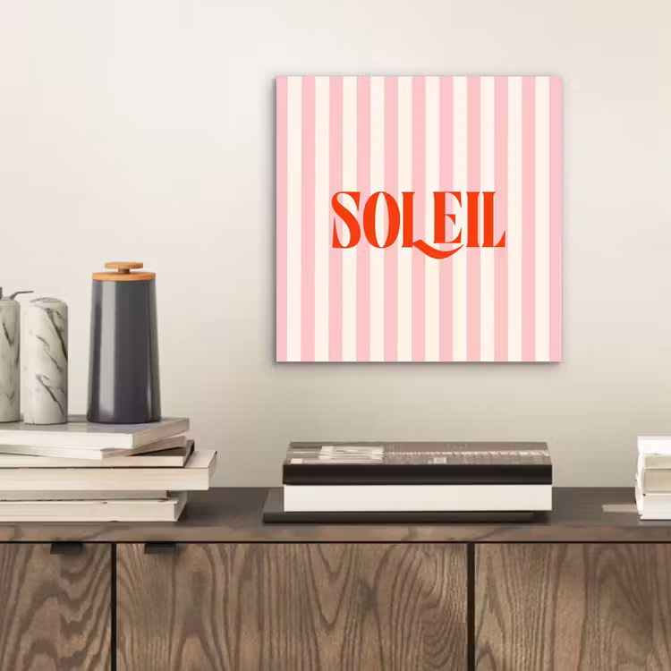 Aluminium schilderij - Zachtroze - Rood - Strepen - Soleil — 2