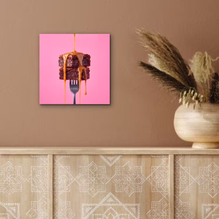 Aluminium schilderij - Brownie - Karamel - Eten — 5