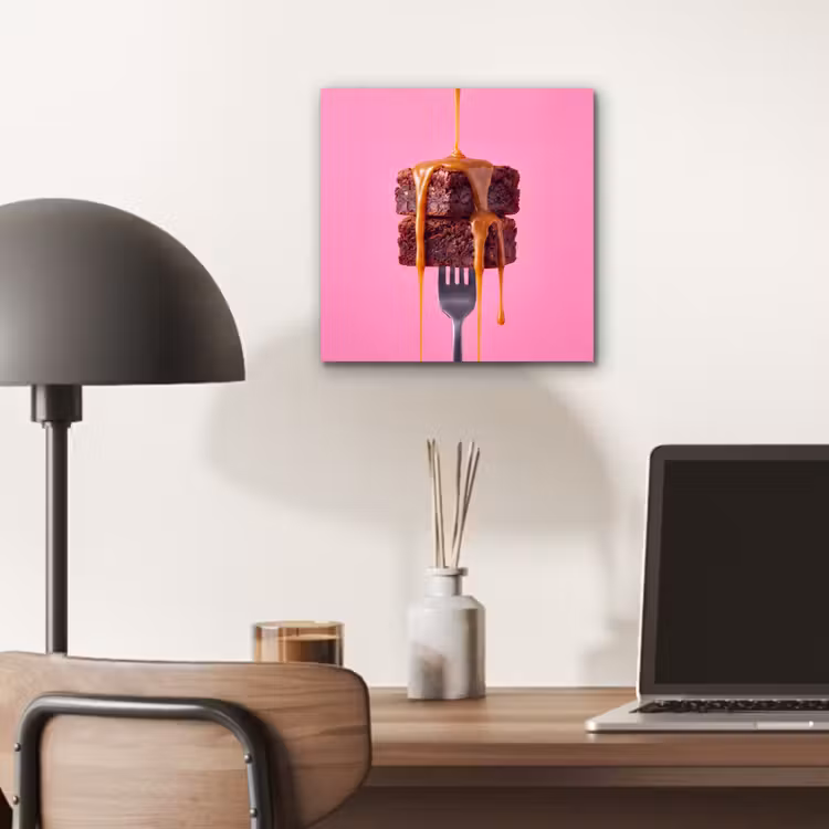 Aluminium schilderij - Brownie - Karamel - Eten — 6