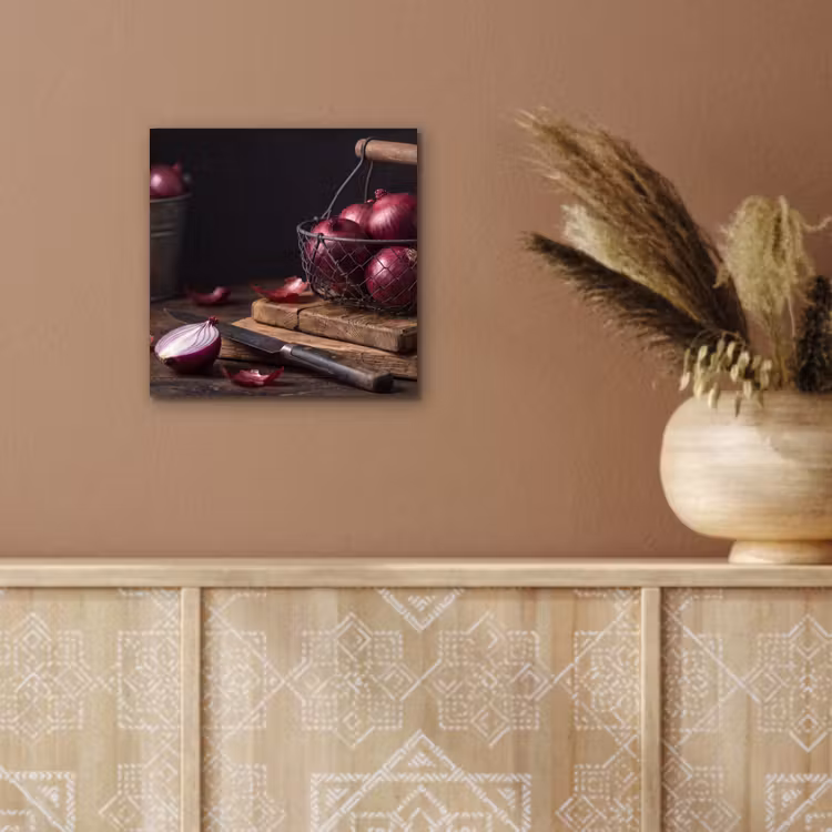 Aluminium schilderij - Ui - Eten - Rustiek — 5