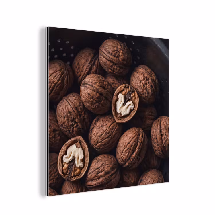 Aluminium schilderij - Walnoot - Eten - Donker — 1