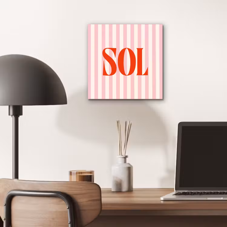 Aluminium schilderij - Zachtroze - Rood - Strepen - Sol — 6