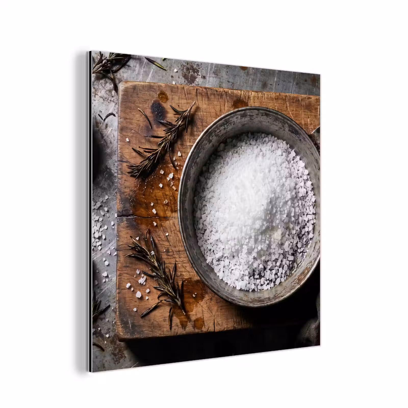 Aluminium schilderij - Zout - Keuken - Rustiek — 1