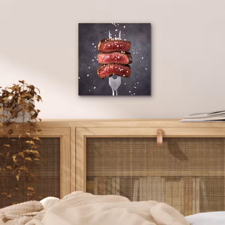 Aluminium schilderij - Eten - Vlees - Zout — 4