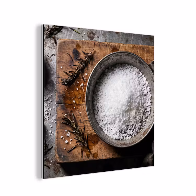 Aluminium schilderij - Zout - Keuken - Rustiek — 1