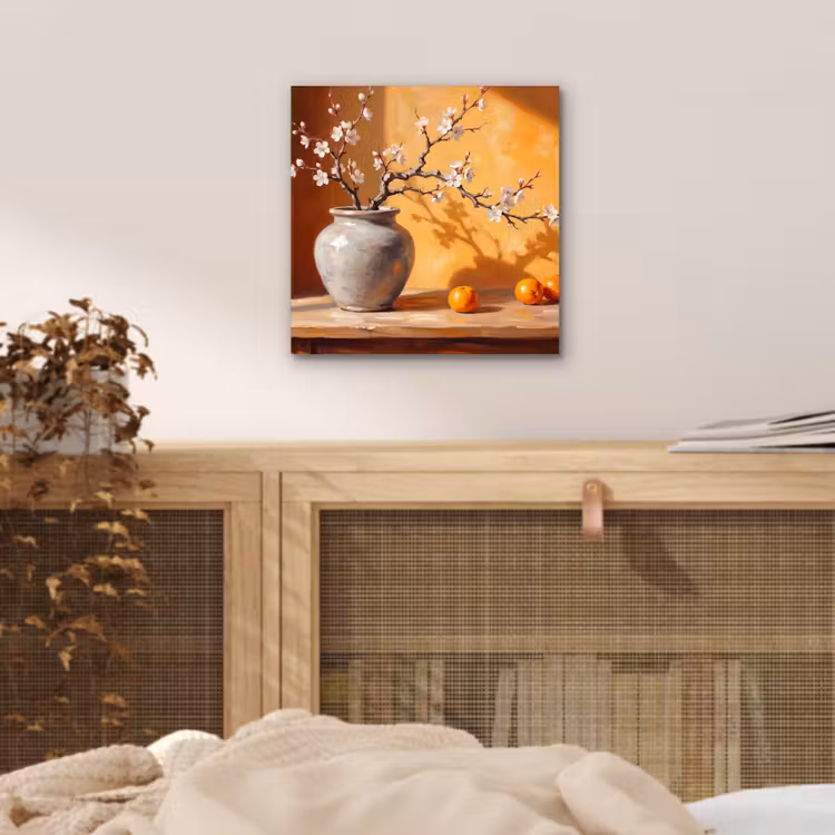 Aluminium schilderij - Witte bloemen - Stilleven — 4