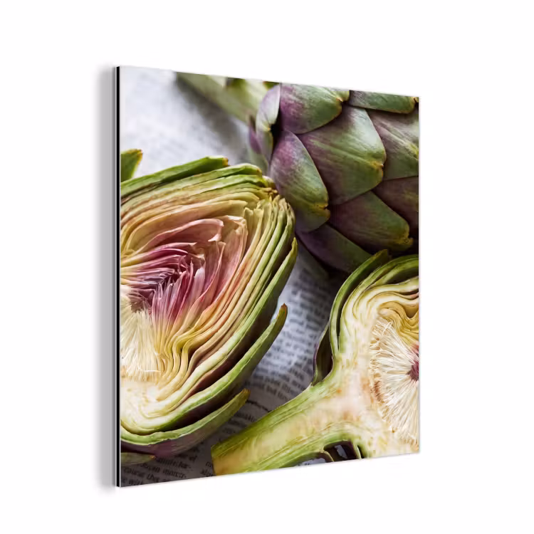 Aluminium schilderij - Artisjok - Doorgesneden - Eten — 1