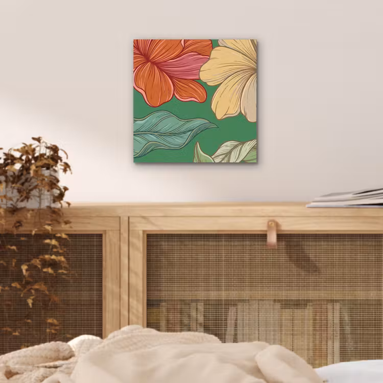 Aluminium schilderij - Bloemen - Groen - Illustratie — 4