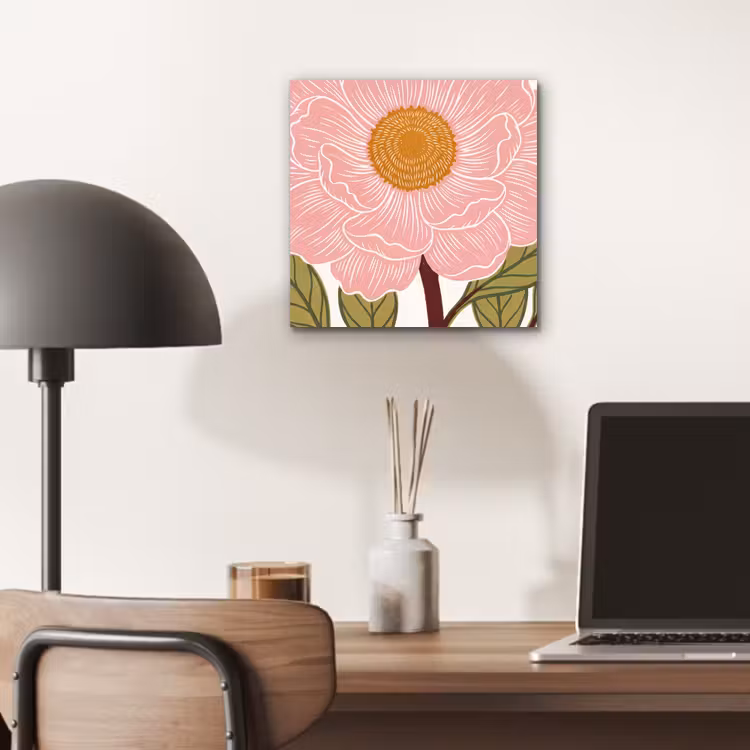 Aluminium schilderij - Bloemen - Roze - Illustratie — 6