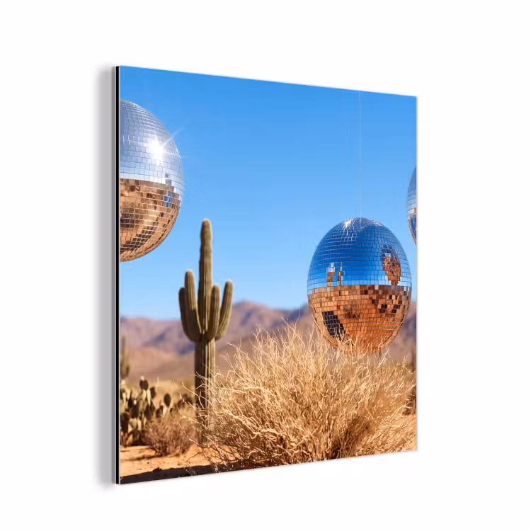 Aluminium schilderij - Woestijn - Spiegelbal - Kunst — 1