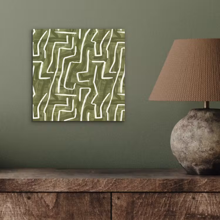 Aluminium schilderij - Groen - Abstract - Penseelstreken - Patroon — 3